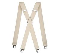 Pierrot Mens Braces with Very Strong Clips - One Size Adjustable and Elastic Suspenders - Braces for Men Trousers Heavy Duty (Angevines)