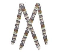 PIERROT Men's Wide Suspenders Made in France - Ultra Resistant Elastic & 4 Extra Strong X-shaped Clips - Adjustable Size Up to 130cm - Lifetime Guarantee - Handcrafted, One size