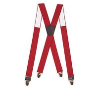 Pierrot Wide Premium Men's Braces - One Size Fits All, Adjustable - Reinforced Elastic and Leather Finishes - Wide Heavy Duty Suspenders for Men Trousers with 4 Ultra Strong X-Shaped Clips