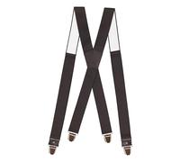 Pierrot Wide Premium Men's Braces - One Size Fits All, Adjustable - Reinforced Elastic and Leather Finishes - Wide Heavy Duty Suspenders for Men Trousers with 4 Ultra Strong X-Shaped Clips