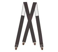 Pierrot Wide Premium Men's Braces - One Size Fits All, Adjustable - Reinforced Elastic and Leather Finishes - Wide Heavy Duty Suspenders for Men Trousers with 4 Ultra Strong X-Shaped Clips