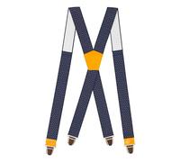 Pierrot Wide Premium Men's Braces - One Size Fits All, Adjustable - Reinforced Elastic and Leather Finishes - Wide Heavy Duty Suspenders for Men Trousers with 4 Ultra Strong X-Shaped Clips