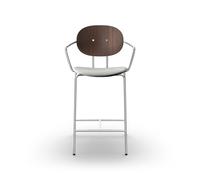 Piet Hein Barstool Chrome with Armrests Walnut and Remix 123