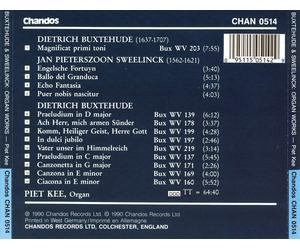PIET KEE PLAYS BUXTEHUDE & SWEELINCK NEW CD