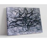 Piet Mondrian A Gray Tree Grey Canvas Wall Art Picture Print - 30 inch wide x 20 inch high (Frame Depth 30mm)