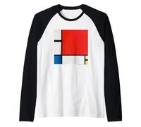 Piet Mondrian Composition with Red, Blue and Yellow Raglan Baseball Tee