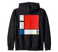 Piet Mondrian Composition with Red, Blue and Yellow Zip Hoodie