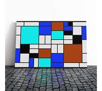 Piet Mondrian Style of Alternate (1) Canvas Print | Gallery Wrapped 30mm Frame Wall Art | 20x14 inches | Ready to Hang | Modern Picture | Living Room Bedroom Lounge Office