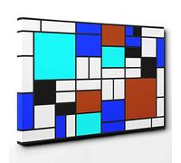 Piet Mondrian Style of Alternate (1) Canvas Print | Gallery Wrapped 30mm Frame Wall Art | 30x20 inches | Ready to Hang | Modern Picture | Living Room Bedroom Lounge Office