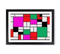 Piet Mondrian Style of Alternate (3) Framed Print | A2 Black Framed Wall Art | Ready to Hang | Modern Nature Picture | Living Room Bedroom Lounge Office