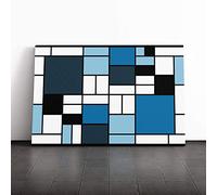 Piet Mondrian Style of Alternate (5) Canvas Print | Gallery Wrapped 30mm Frame Wall Art | 30x20 inches | Ready to Hang | Modern Picture | Living Room Bedroom Lounge Office