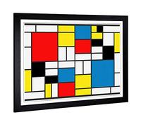 Piet Mondrian Style of Framed Wall Art Print A2 Black