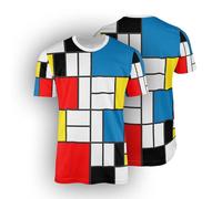 Piet Mondrian T-Shirt - Abstract Geometric Modern Art Tee - Unisex Short Sleeve Top - Bauhaus Inspired Bold Print White