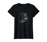 Pieta Mary Holding Jesus Christ Body Value Graphic T-Shirt, Women, Black, XL