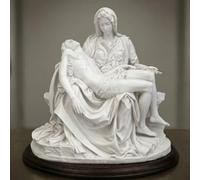 Pieta Statue - 7" La Pieta Michelangelo Mary Jesus Catholic Statue Sculpture Figurine, Holding Jesus Christ Statue, Resin Religious Ornament for Easter Home Decor (White)