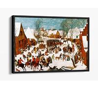 Pieter Bruegel, Massacre of the Innocents Famous Canvas Floater Frame Print Picture Art - Black Frame 18 inch wide x 12 inch high