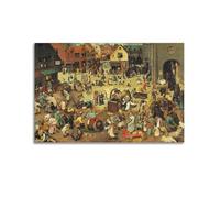 Pieter Bruegel Poster Work《The Fight Between Carnival And Lent》 Canvas Wall Art Decorative Bedroom Modern Home Print Picture Artworkss 08x12inch(20x30cm)