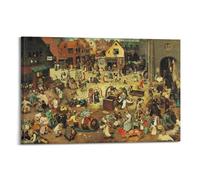 Pieter Bruegel Poster Work《The Fight Between Carnival And Lent》 Wall Art Bedroom Prints Home Decor Hanging Picture Canvas Paintings 24x36inch(60x90cm)