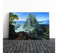 Pieter Bruegel The Elder Babel Canvas Print | Gallery Wrapped 30mm Frame Wall Art | 20x14 inches | Ready to Hang | Modern Picture | Living Room Bedroom Lounge Office