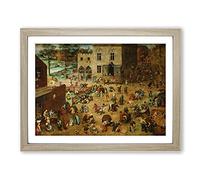 Pieter Bruegel the Elder Childrens Games Classic Painting Framed Print | A3 Oak Framed Wall Art | Ready to Hang | Classic Historical Picture | Living Room Bedroom Lounge Office