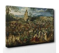 Pieter Bruegel The Elder Christ Carrying The Cross Canvas Print | Gallery Wrapped 30mm Frame Wall Art | 30x20 inches | Ready to Hang | Modern Religious Picture | Living Room Bedroom Lounge Office