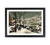 Pieter Bruegel The Elder Hunters in The Snow Framed Wall Art Print A2 Black