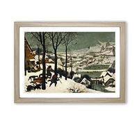 Pieter Bruegel The Elder Hunters in The Snow Framed Wall Art Print A2 Oak