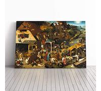 Pieter Bruegel The Elder Neverlandish Proverbs Canvas Print | Gallery Wrapped 30mm Frame Wall Art | 24x16 inches | Ready to Hang | Modern Picture | Living Room Bedroom Lounge Office