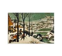Pieter Bruegel The Elder Prints The Hunters in The Snow Wall Art Canvas Painting Wall Art Decorative Picture Prints Modern Decor Unframe 08x12inch(20x30cm)