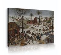 Pieter Bruegel The Elder Retro Village Snow Landscape Canvas Wall Art Print - The Census at Bethlehem (after Brueghel the Elder) 60x90cm innerframe