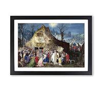 Pieter Bruegel The Elder The Adoration of The Kings Framed Print | A2 Black Framed Wall Art | Ready to Hang | Modern Nature Picture | Living Room Bedroom Lounge Office