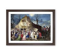 Pieter Bruegel The Elder The Adoration of The Kings Framed Print | A2 Walnut Framed Wall Art | Ready to Hang | Modern Nature Picture | Living Room Bedroom Lounge Office