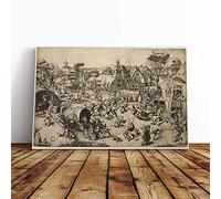 Pieter Bruegel The Elder The Fair of St George's Day Canvas Print | Gallery Wrapped 30mm Frame Wall Art | 20x14 inches | Ready to Hang | Modern Picture | Living Room Bedroom Lounge Office
