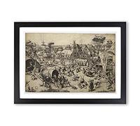 Pieter Bruegel The Elder The Fair of St George's Day Framed Print | A2 Black Framed Wall Art | Ready to Hang | Modern Nature Picture | Living Room Bedroom Lounge Office