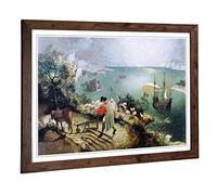 Pieter Bruegel The Elder The Fall of Icarus Framed Wall Art Print A2 Walnut