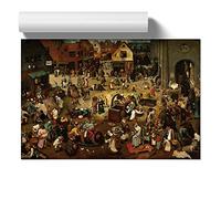 Pieter Bruegel the Elder The Fight Between Carnival and Lent | Unframed Wall Art Print | Ready to Frame Poster | Modern Home Decor Picture | Artwork for Living Room | A1 (59.4x84.1 cm)