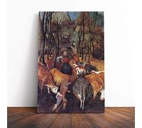 Pieter Bruegel The Elder The Re Entry of The Heards Canvas Print | Gallery Wrapped 30mm Frame Wall Art | 30x20 inches | Ready to Hang | Modern Picture | Living Room Bedroom Lounge Office