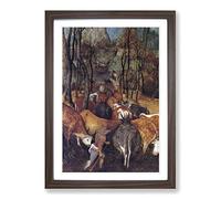 Pieter Bruegel The Elder The Re Entry of The Heards Framed Print | A2 Walnut Framed Wall Art | Ready to Hang | Modern Nature Picture | Living Room Bedroom Lounge Office