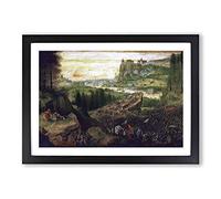 Pieter Bruegel The Elder The Suicide of Saul Framed Print | A2 Black Framed Wall Art | Ready to Hang | Modern Nature Picture | Living Room Bedroom Lounge Office