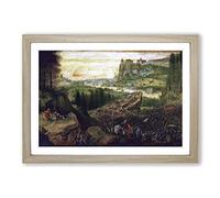 Pieter Bruegel The Elder The Suicide of Saul Framed Print | A2 Oak Framed Wall Art | Ready to Hang | Modern Nature Picture | Living Room Bedroom Lounge Office
