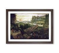 Pieter Bruegel The Elder The Suicide of Saul Framed Print | A2 Walnut Framed Wall Art | Ready to Hang | Modern Nature Picture | Living Room Bedroom Lounge Office
