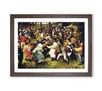 Pieter Bruegel the Elder Wedding Dance Classic Painting Framed Print | A3 Walnut Framed Wall Art | Ready to Hang | Classic Historical Picture | Living Room Bedroom Lounge Office