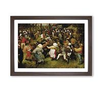 Pieter Bruegel The Elder Wedding Dance Framed Print | A2 Walnut Framed Wall Art | Ready to Hang | Modern Nature Picture | Living Room Bedroom Lounge Office