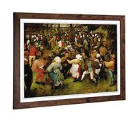 Pieter Bruegel The Elder Wedding Dance Framed Wall Art Print A2 Walnut