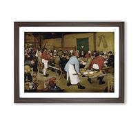 Pieter Bruegel The Elder Wedding Framed Wall Art Print A2 Walnut