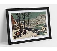 Pieter Bruegel, The Hunters in the Snow Framed Wall Art Print Picture - A2 - Black Frame