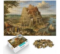 Pieter Bruegels Tower of Babel Painting Jigsaw Puzzle, 1000 Piece | For a patient pastime: Adult jigsaw puzzle with 1000 pieces; with the complete challenge to keep the challenge engaging.