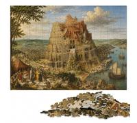 Pieter Bruegels Tower of Babel Painting Jigsaw Puzzle, 1000 Pieces | Screen-free New Year present with indoor weekend activity on weekends.