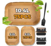 Pietuley 225PCS Air Fryer Liners for Ninja Foodi Flexi Drawer 10.4L AF500UK/ Cosori Dual Blaze TwinFry 10L/ Duronic 10L, Ninja Megazone Air Fryer Accessories Baking Parchment Paper Liners Disposable