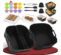 Pietuley 29Pcs Silicone Air Fryer Liners Accessories for Philips 2000 Series Airfryer 6.2L NA230, Airfryer Liners for Easy Fry Max 5L / Ninja MAX PRO AF180UK 6.2L / Cosori TurboBlaze 6L/ 6.2L/ 5.5L